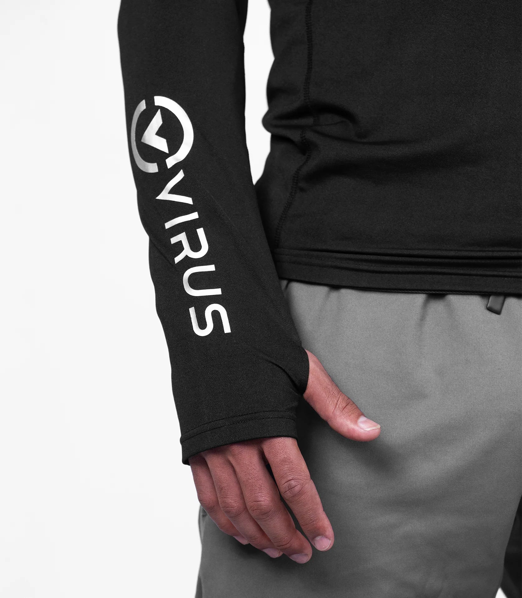 Thermal Warm L/S Crew Neck Fitted Shirts - Black