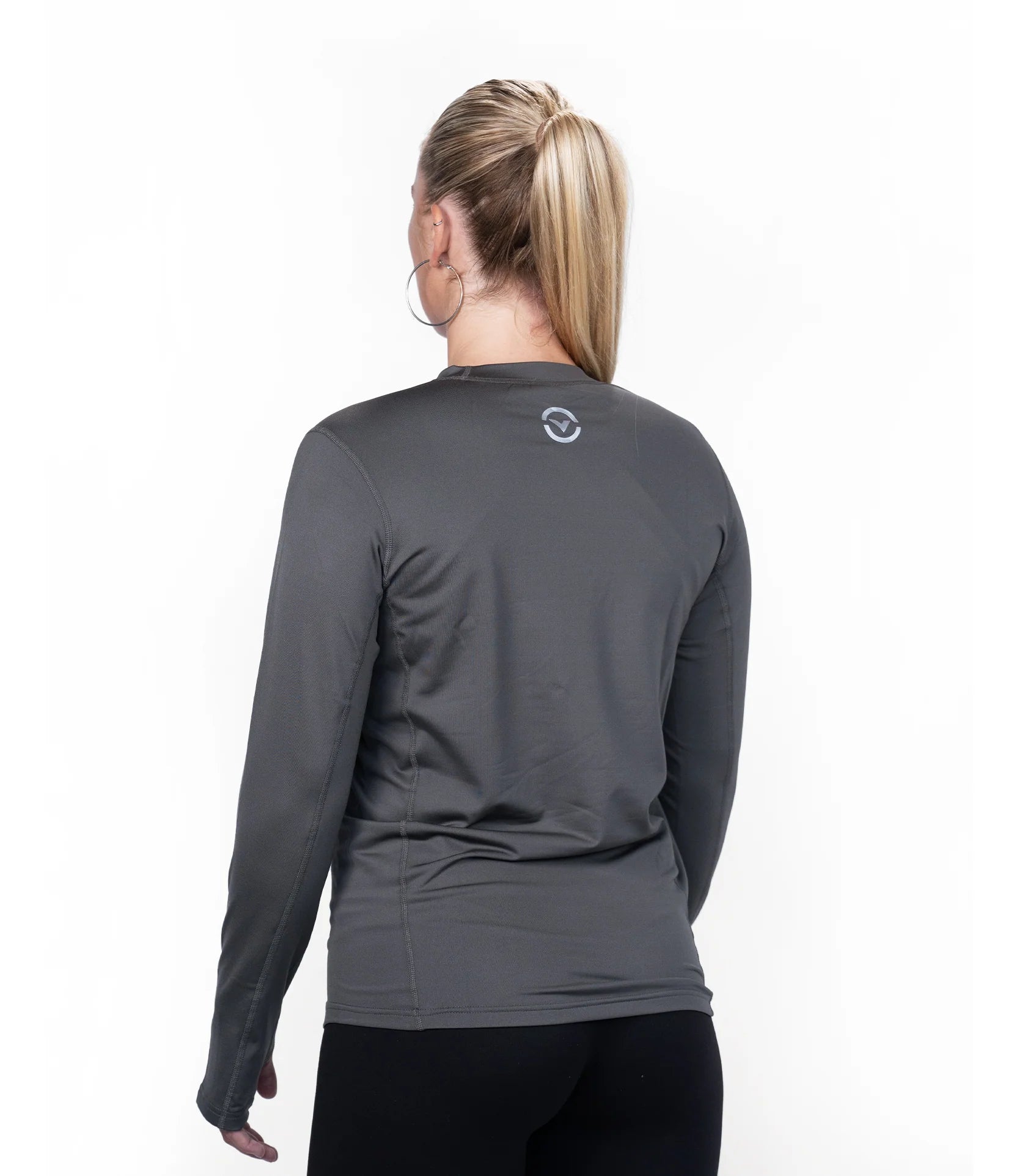 Thermal Warm L/S Crew Neck Fitted Shirts - Charcoal