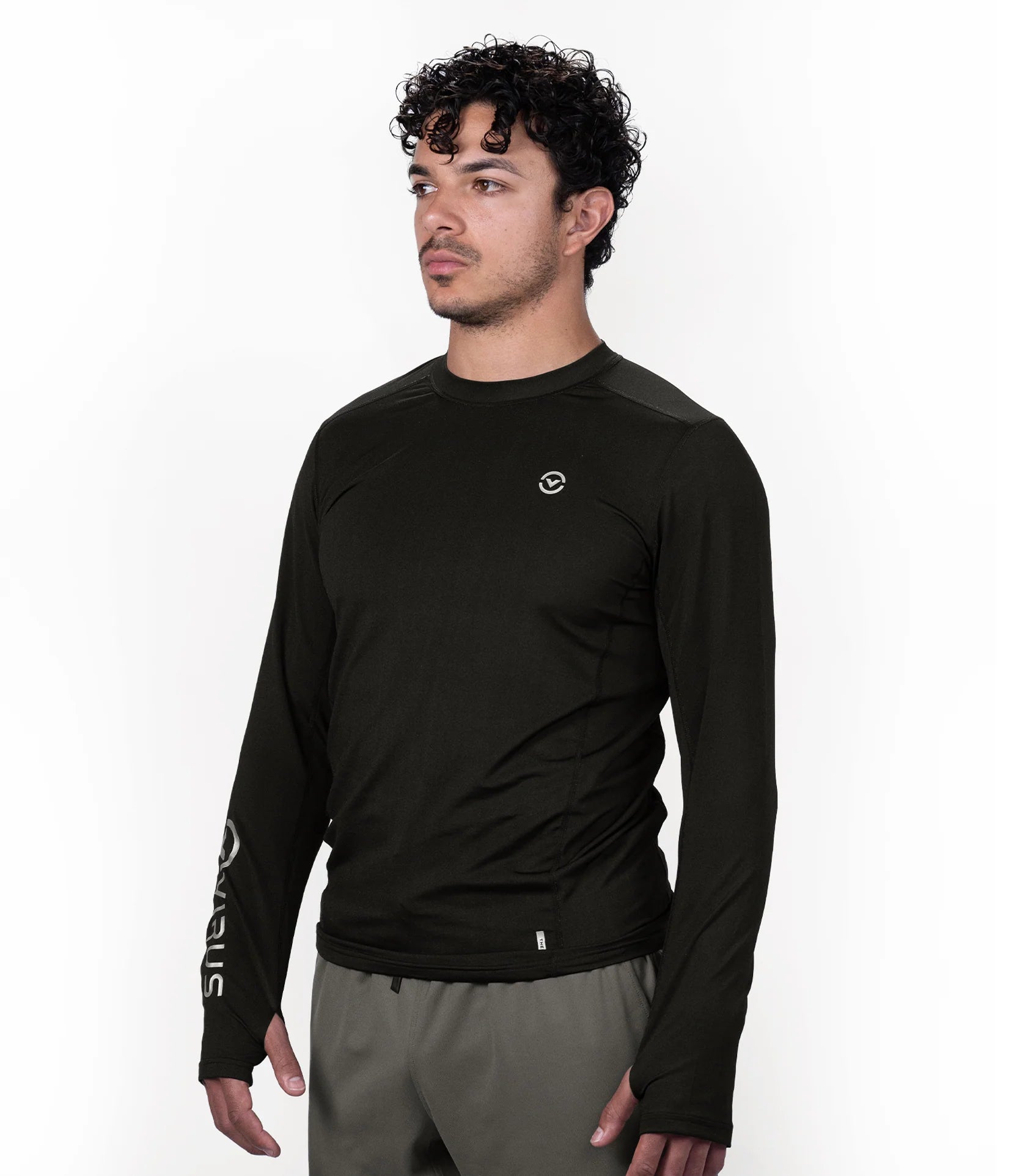 Thermal Warm L/S Crew Neck Fitted Shirts - Black