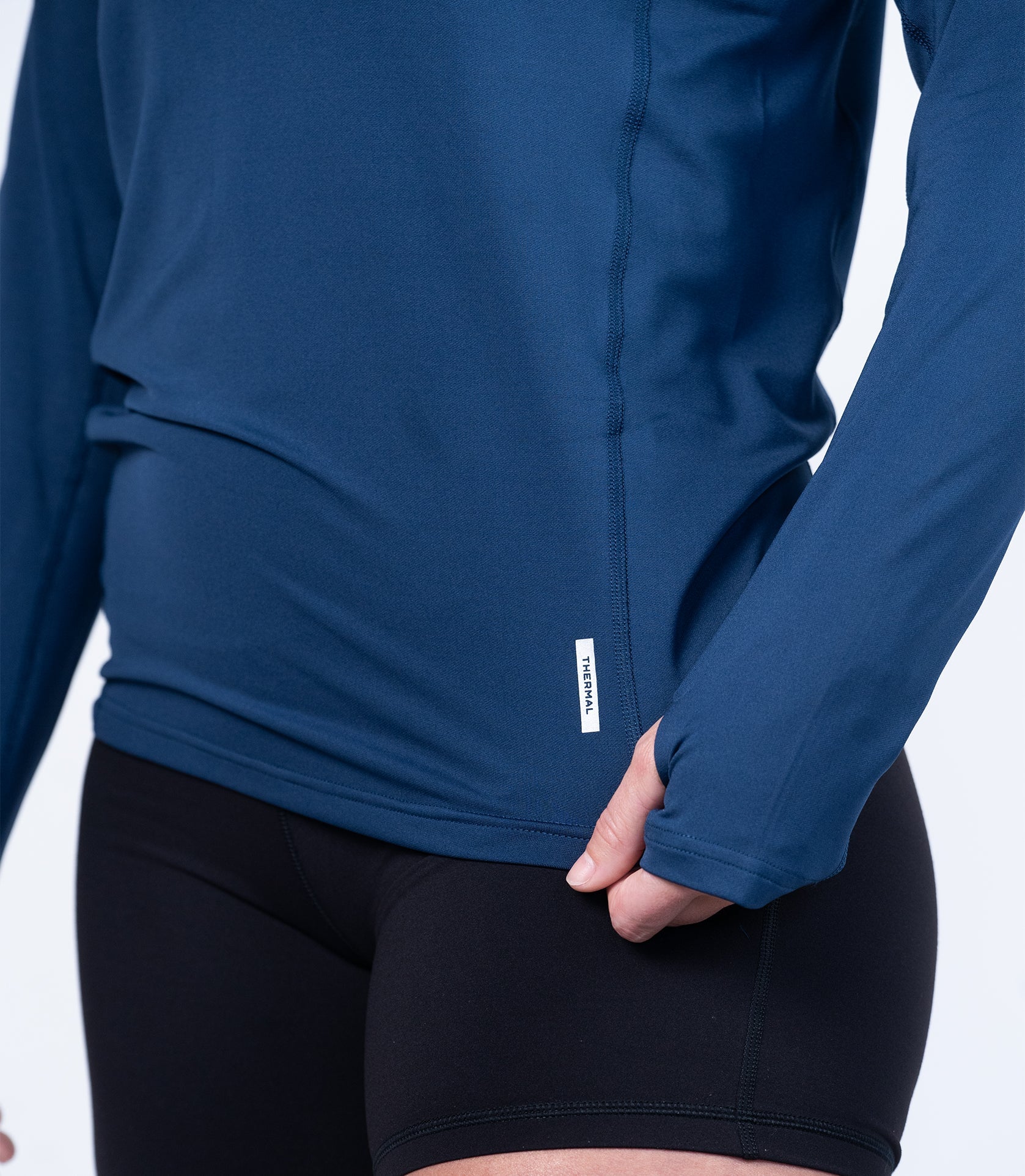 Thermal Warm L/S Crew Neck Fitted Shirts - Navy