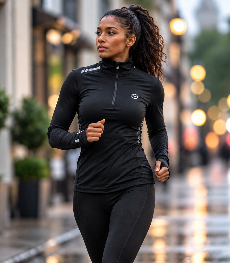 Womens Warm Half Zip Top